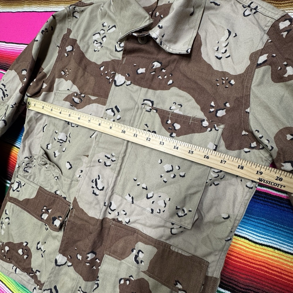 Vintage Military Desert Chocolate Chip Camo Shirt Men S X-Short Combat 4 Pockets - Picture 7 of 8